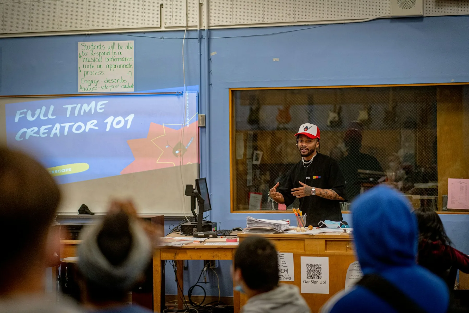 Teacher leading a classroom presentation